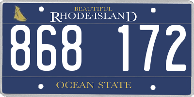RI license plate 868172