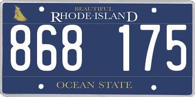 RI license plate 868175