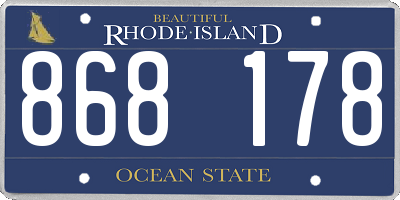 RI license plate 868178