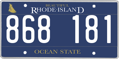RI license plate 868181