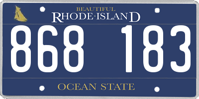RI license plate 868183