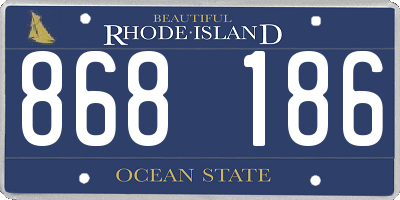 RI license plate 868186