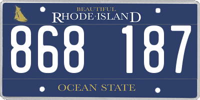 RI license plate 868187