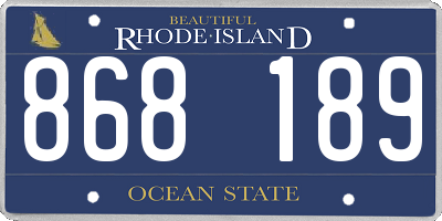 RI license plate 868189