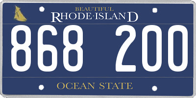 RI license plate 868200