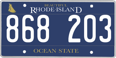 RI license plate 868203