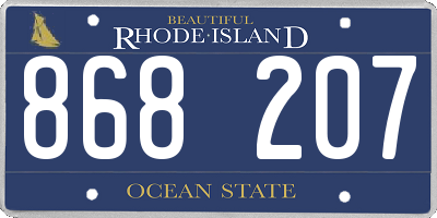 RI license plate 868207