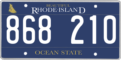 RI license plate 868210