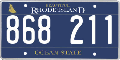 RI license plate 868211