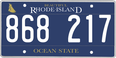 RI license plate 868217