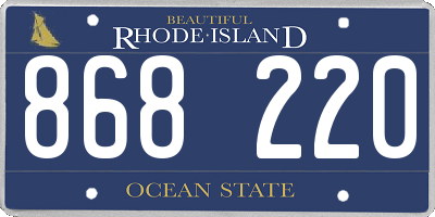 RI license plate 868220