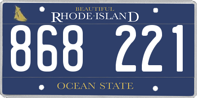 RI license plate 868221