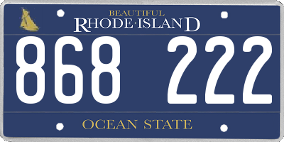 RI license plate 868222