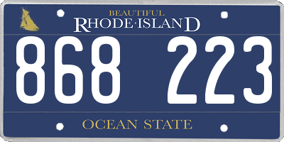 RI license plate 868223