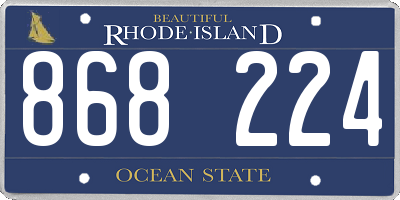 RI license plate 868224