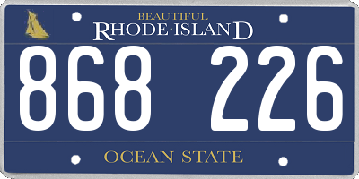 RI license plate 868226