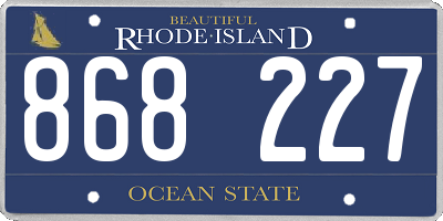 RI license plate 868227
