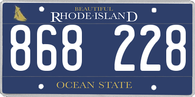 RI license plate 868228