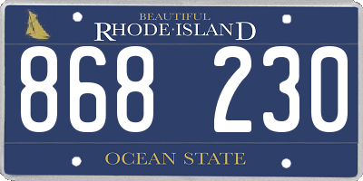 RI license plate 868230