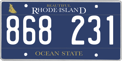 RI license plate 868231