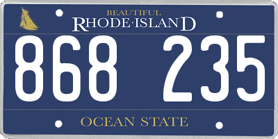 RI license plate 868235