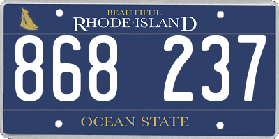 RI license plate 868237