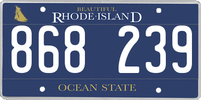 RI license plate 868239