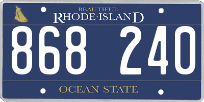 RI license plate 868240
