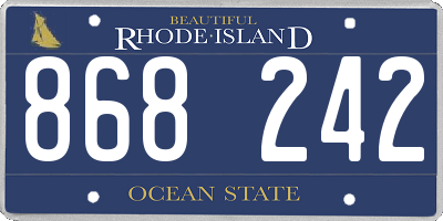 RI license plate 868242