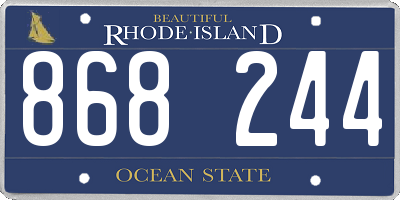 RI license plate 868244