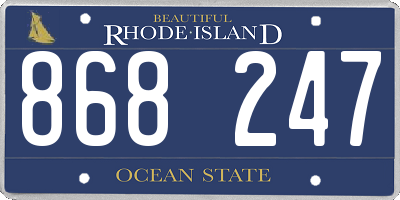 RI license plate 868247