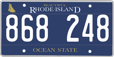 RI license plate 868248