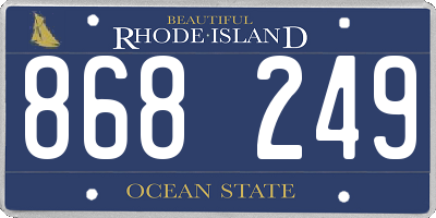 RI license plate 868249