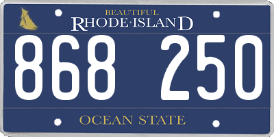 RI license plate 868250