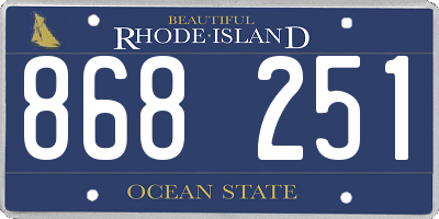 RI license plate 868251