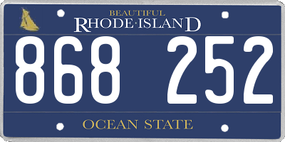 RI license plate 868252
