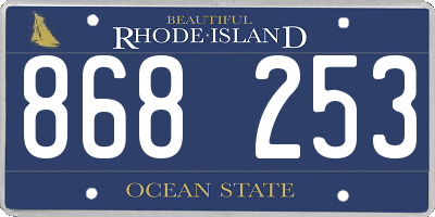 RI license plate 868253