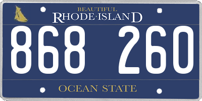 RI license plate 868260