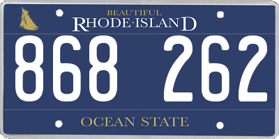 RI license plate 868262