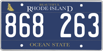 RI license plate 868263