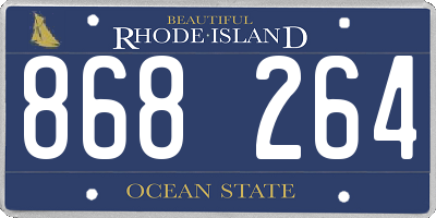 RI license plate 868264