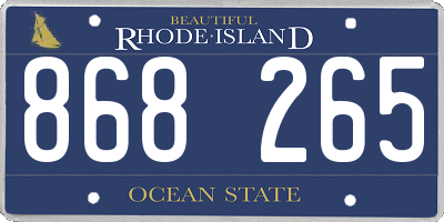RI license plate 868265