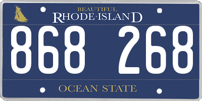 RI license plate 868268