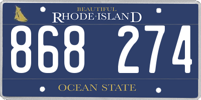 RI license plate 868274