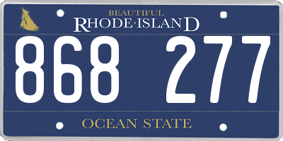 RI license plate 868277