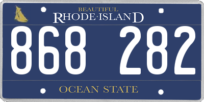 RI license plate 868282