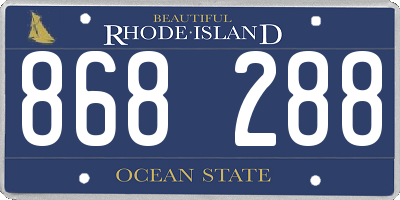RI license plate 868288
