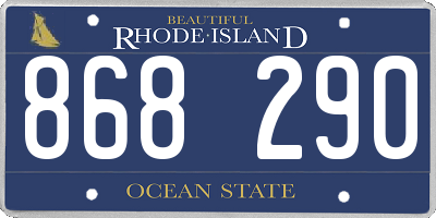 RI license plate 868290