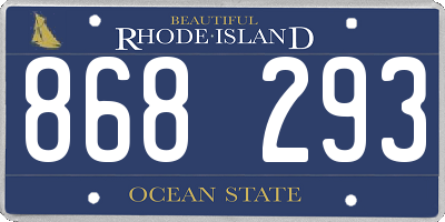 RI license plate 868293