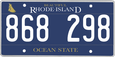 RI license plate 868298